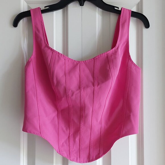 Sincerely Jules Pink Crop Back-Zip Tank Top Women's Size M - Picture 1 of 9